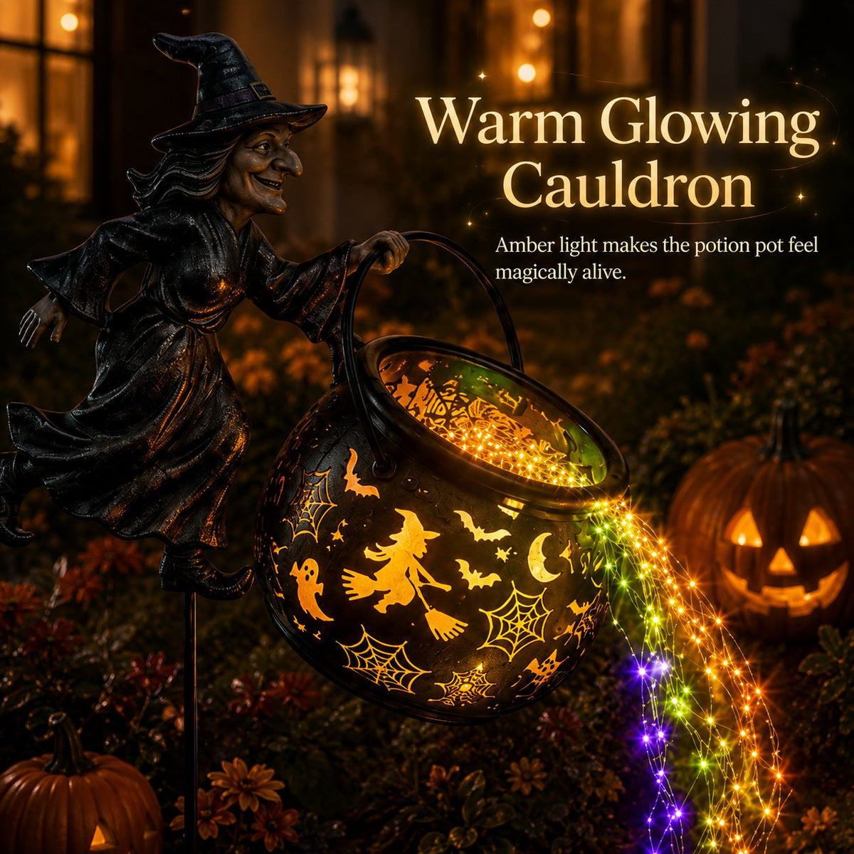 OFF Halloween Witch Cauldron Garden Light