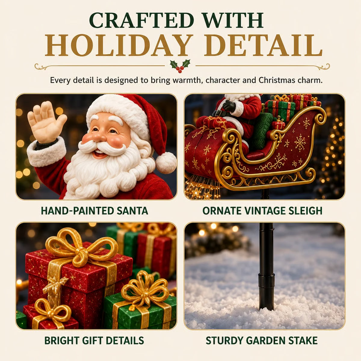 Santa Flying Sleigh Solar Garden Light – The Perfect Christmas Gift & Outdoor Holiday Decor