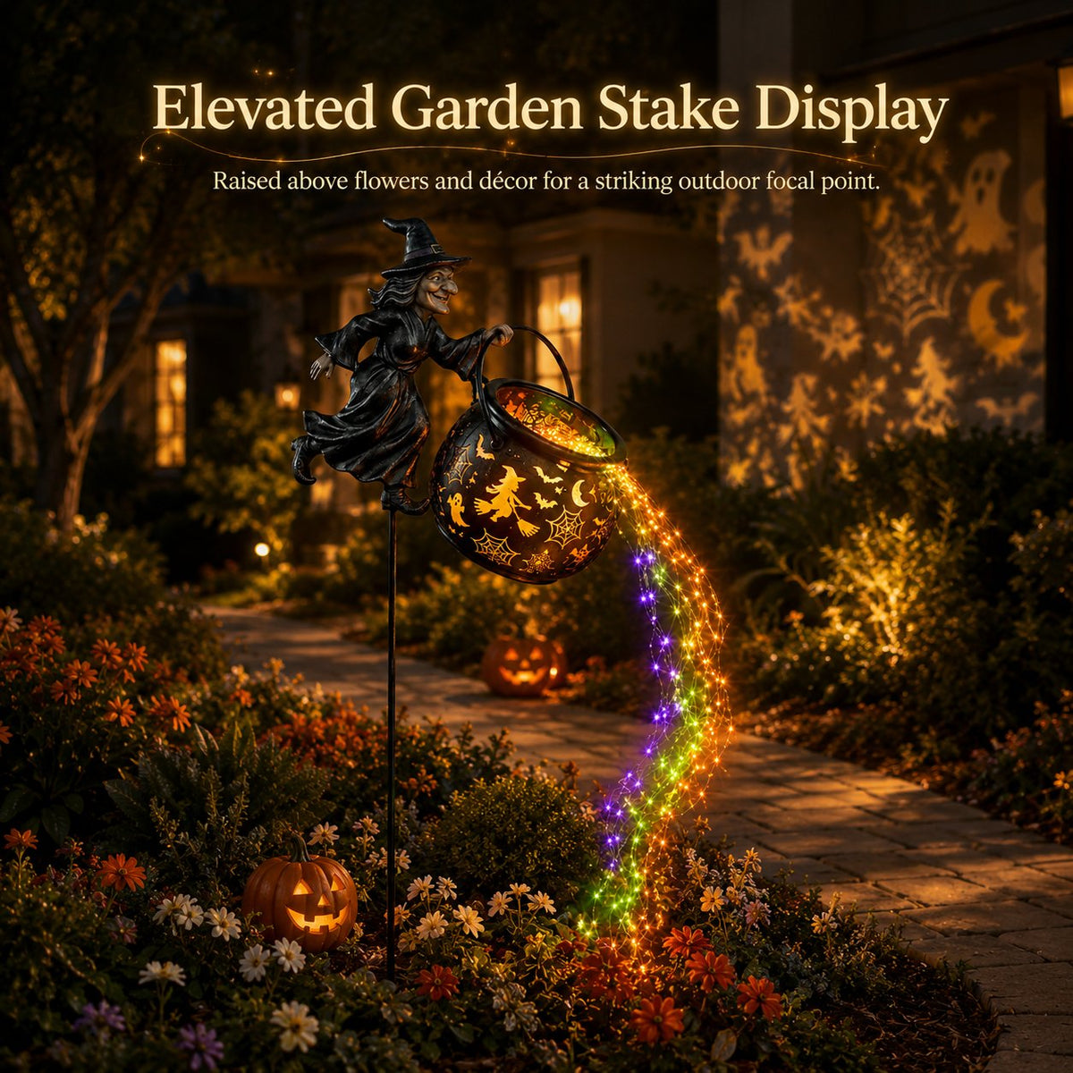 OFF Halloween Witch Cauldron Garden Light