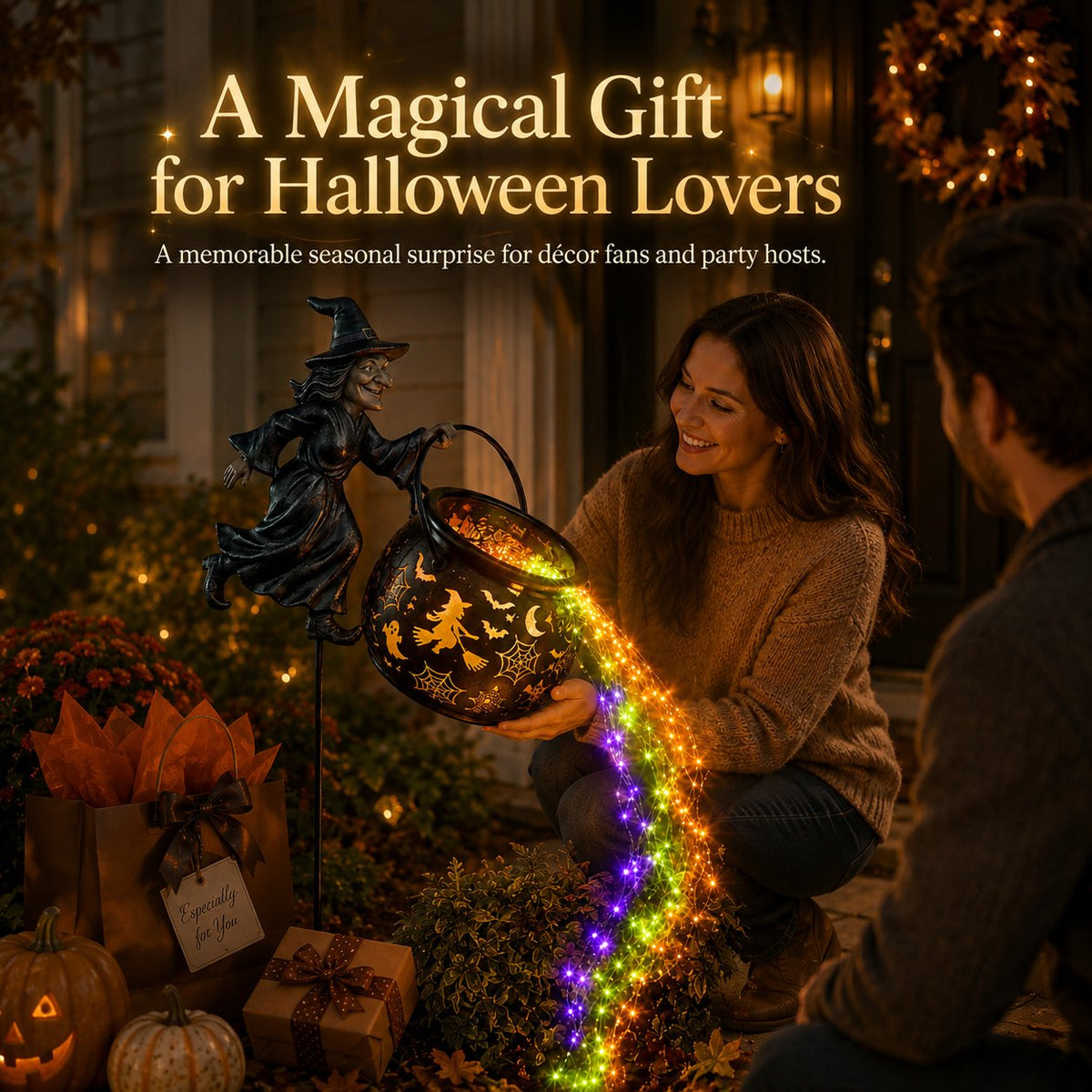 OFF Halloween Witch Cauldron Garden Light