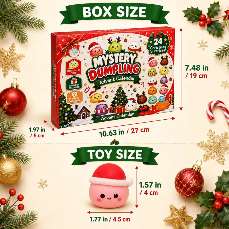 2026 Christmas Squishy Advent Calendar - 24 Days Dumpling Squishies Toys