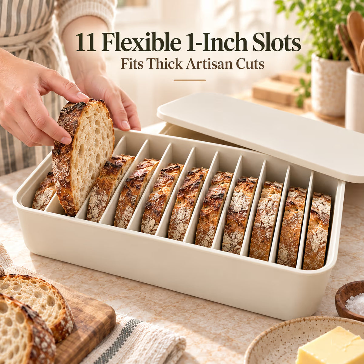 📍🍞 11-Slot Silicone Bread Freezer Box — Keep Sourdough Slices Separate ❄️