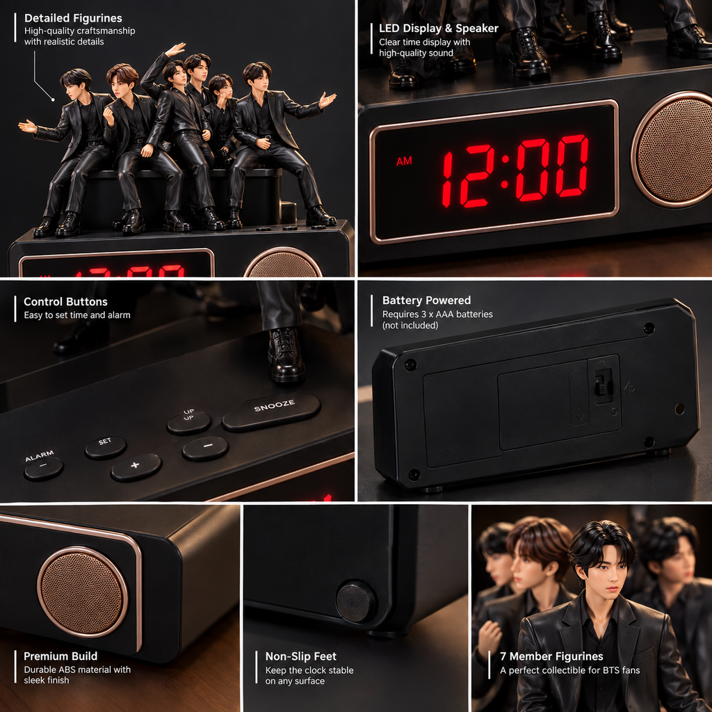 7-Figure Display Digital Alarm Clock – Collector-Style Desk Decor