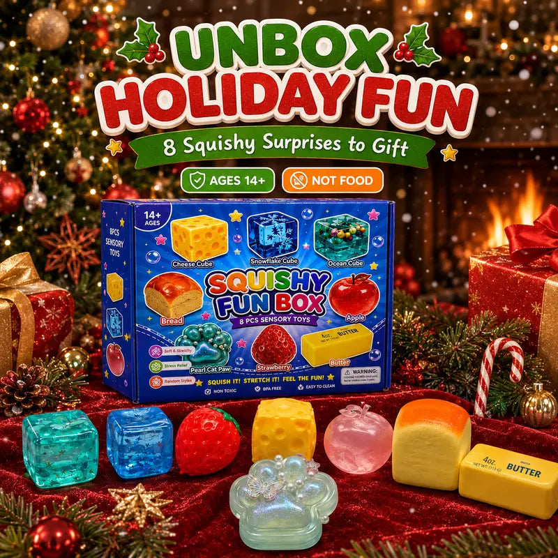 8-Piece Halloween Squishy Surprise Box, Sensory Fidget Squeeze Toy Set, Soft Stretchy Stress Relief Toys, Indoor Leisure Activity, Halloween Gifts & Party Favors
