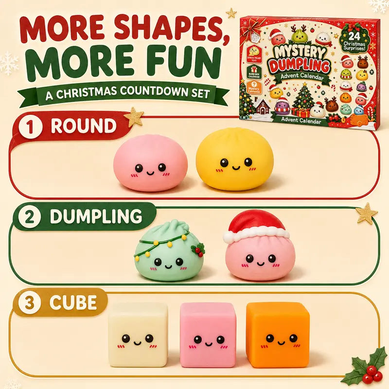 2026 Christmas Squishy Advent Calendar - 24 Days Dumpling Squishies Toys